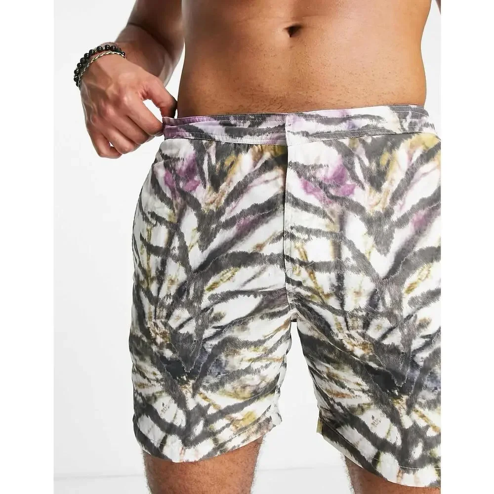 Men’s AllSaints tiger tie dye swim‎ shorts Multicolor Size Small S
